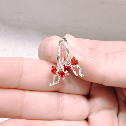 Red Bow crystal Huggies