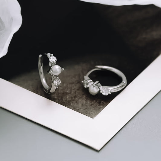 Pearl and crystal huggies