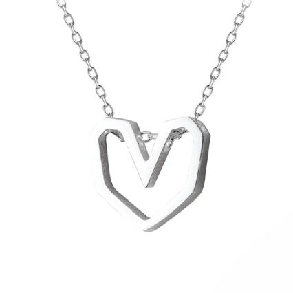 Geometric heart charm necklace