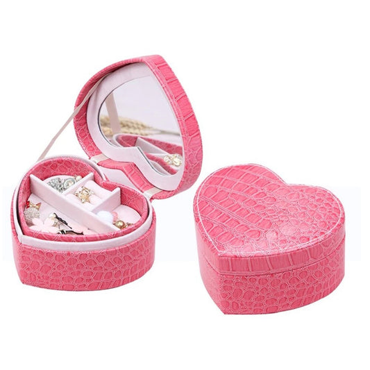 Pink heart jewellery box