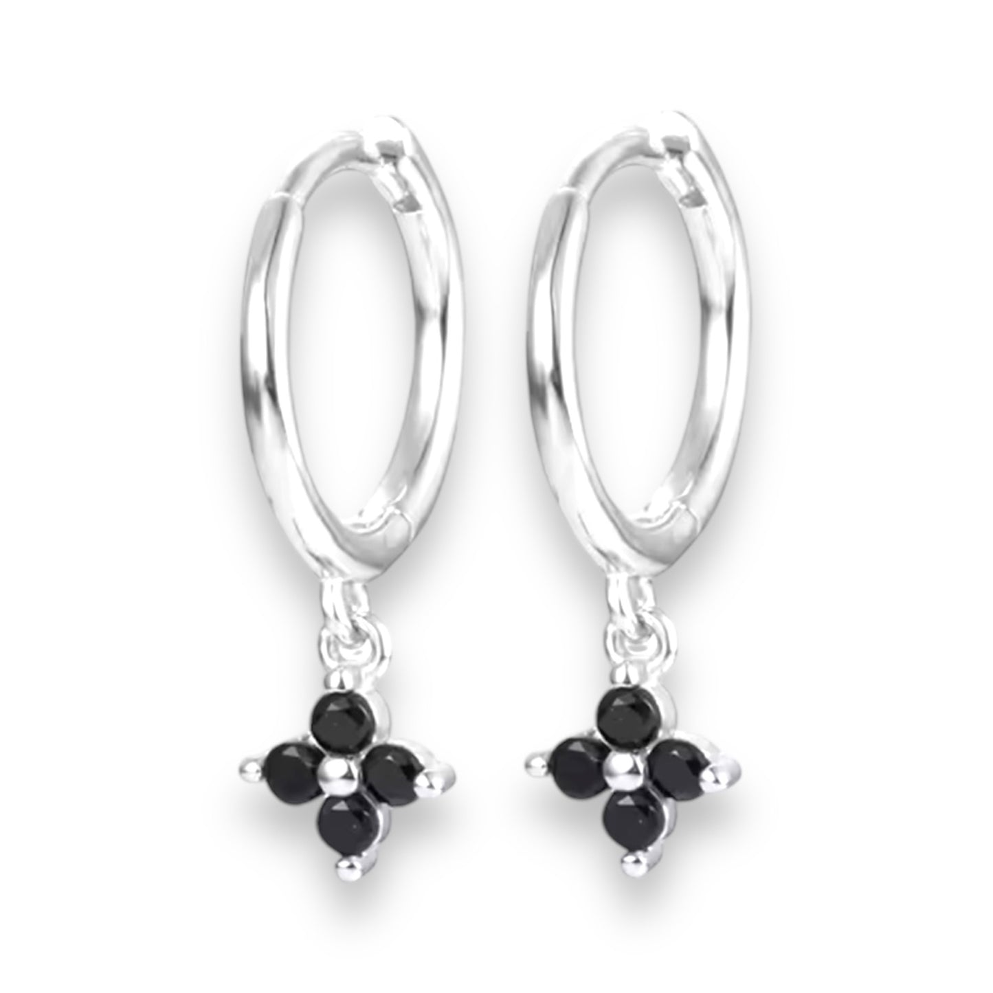 Black flower crystal hoop