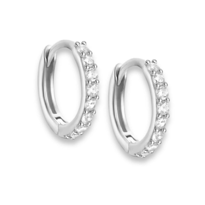 Simple crystal delicate huggie