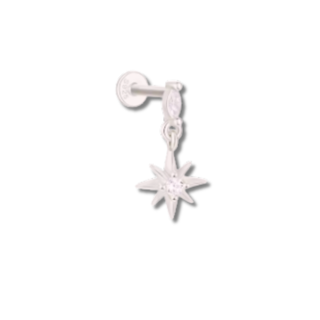 Star drop crystal flat back