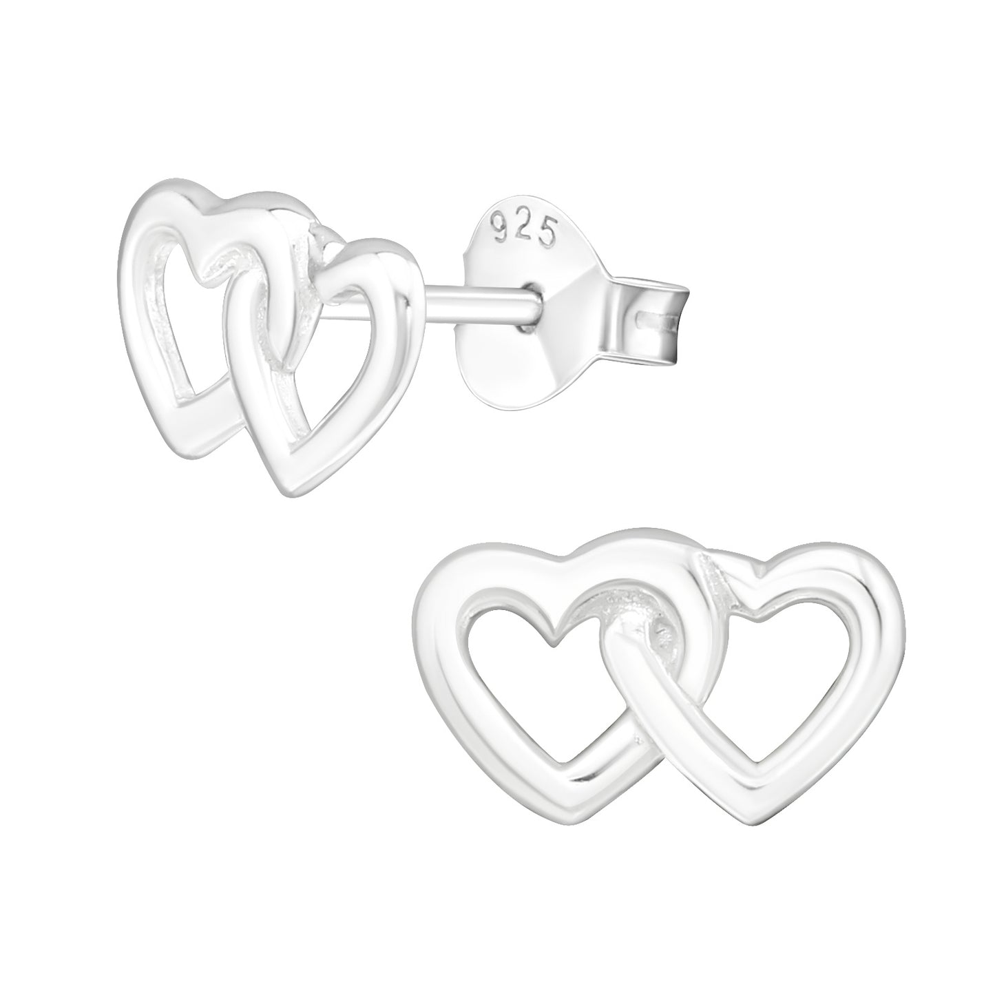 Double Love Heart Outline studs