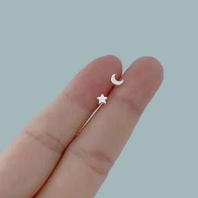 Moon and star studs