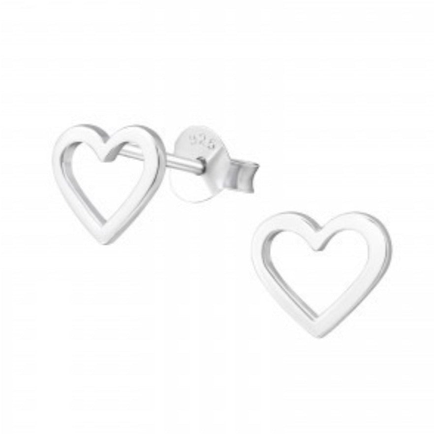 Medium Love Heart Outline studs