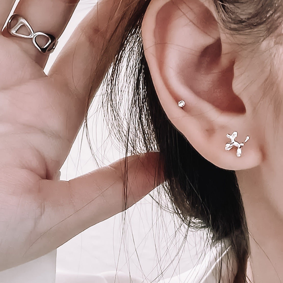 925 sterling silver dog earrings stud earrings high quality jewellery good value dog lovers gift