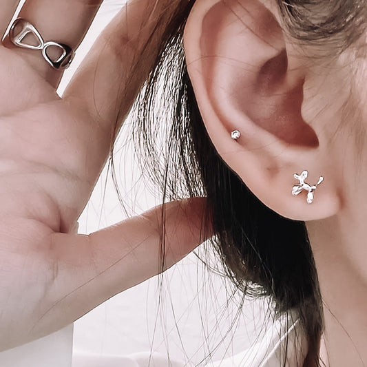 925 sterling silver dog earrings stud earrings high quality jewellery good value dog lovers gift