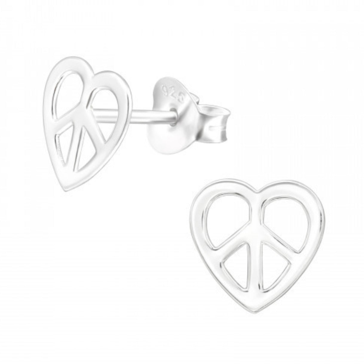 Peace heart stud