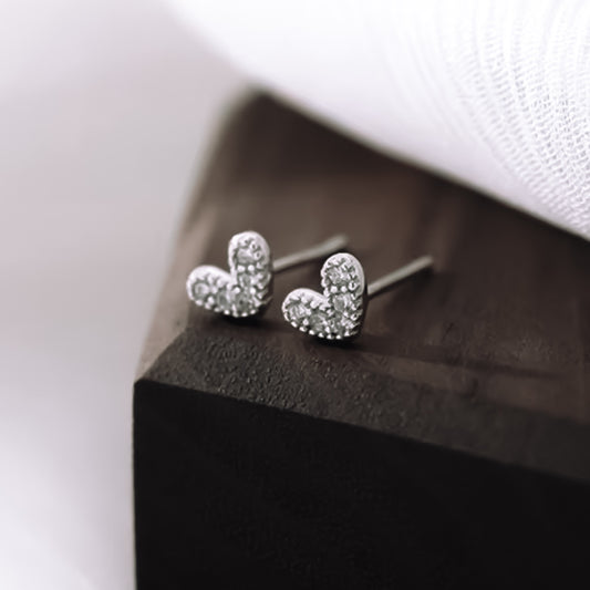 Mini heart crystal stud