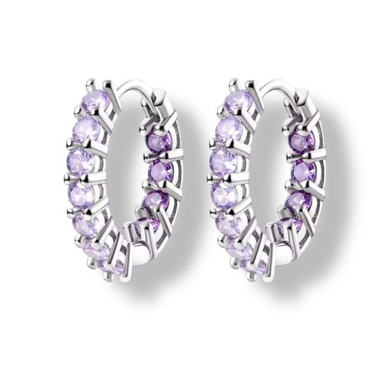 Lilac crystal huggies