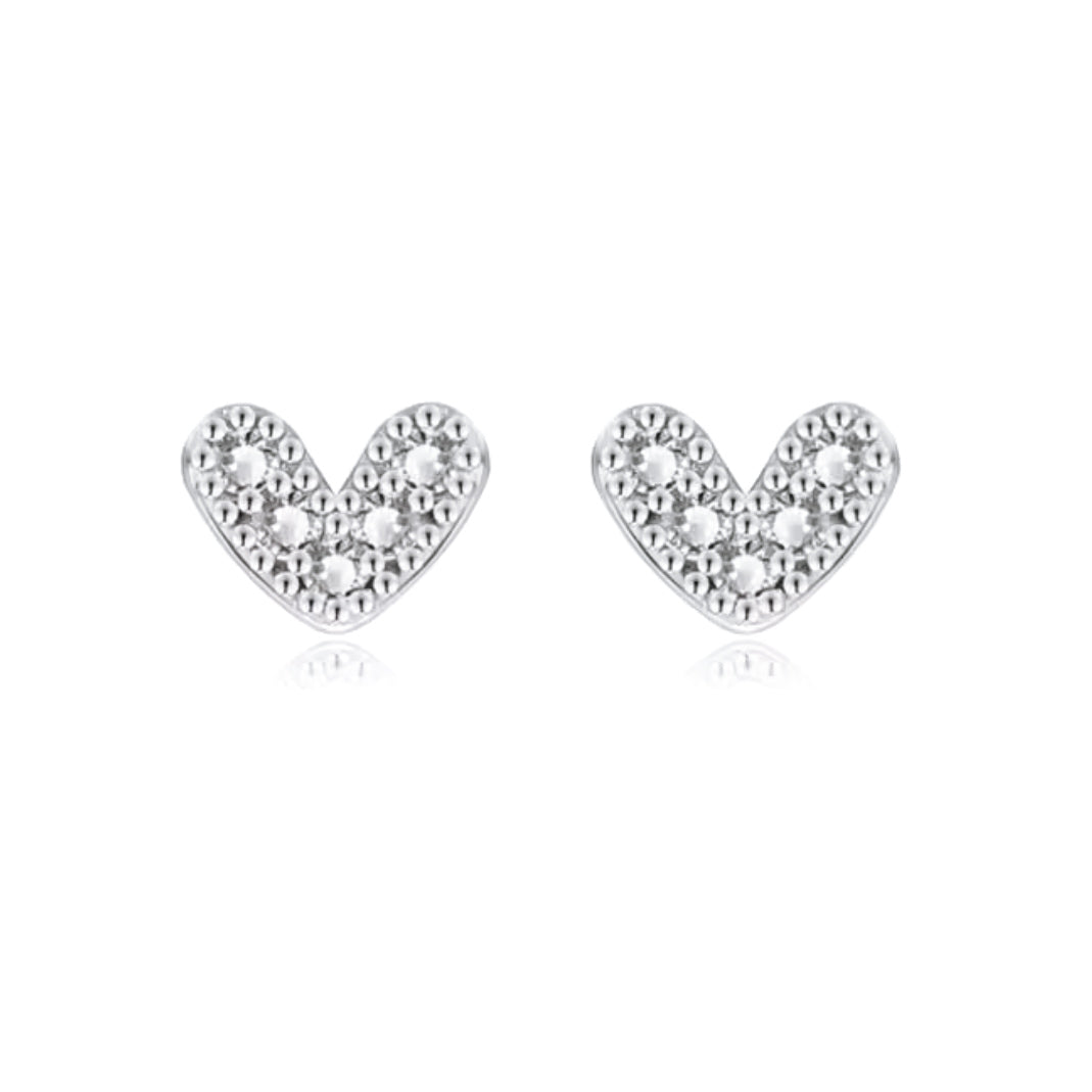 Mini heart crystal stud