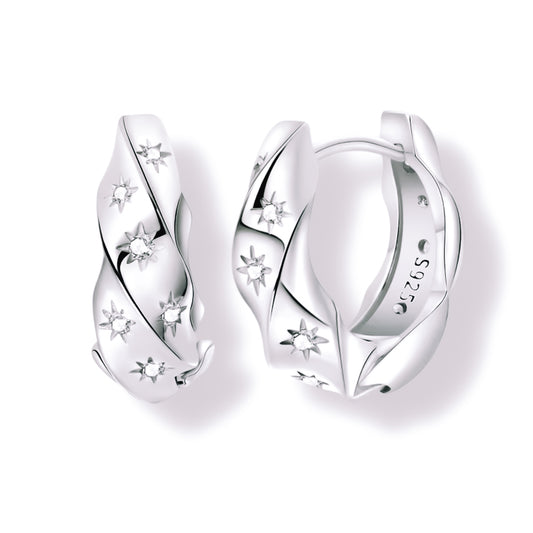 Twisted chunky star of light huggie