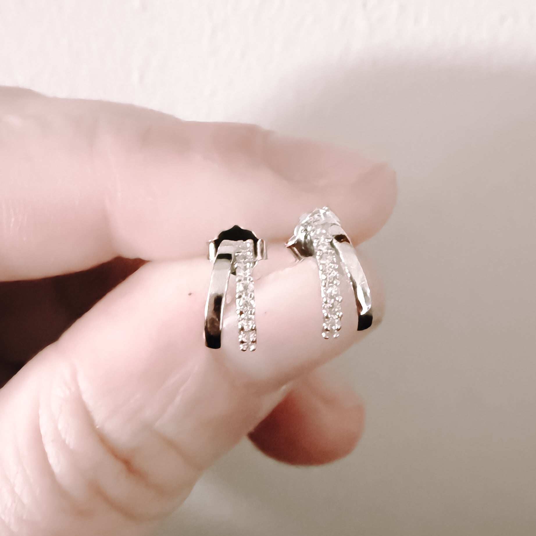 Double hoop effect with crystals – little earring company