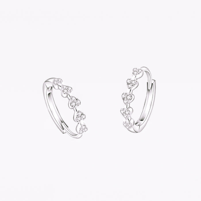 Multi heart crystal huggies