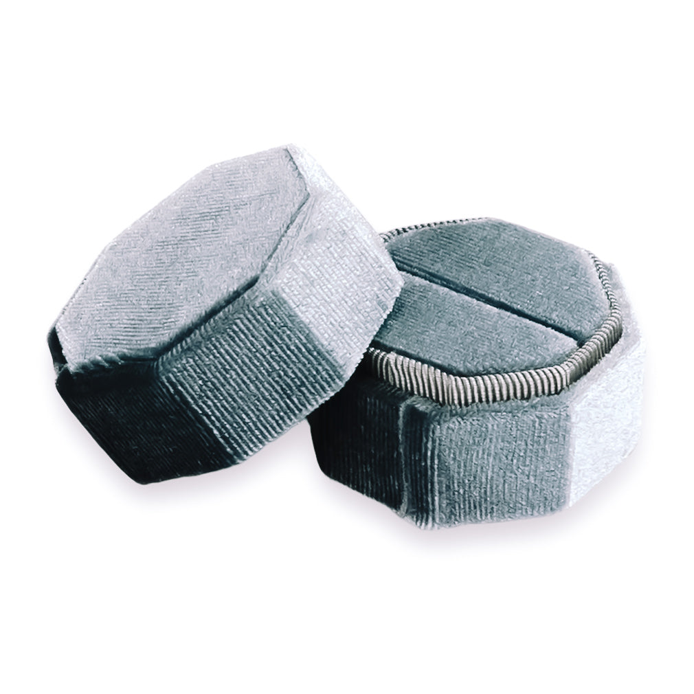 Mini grey velvet jewellery box