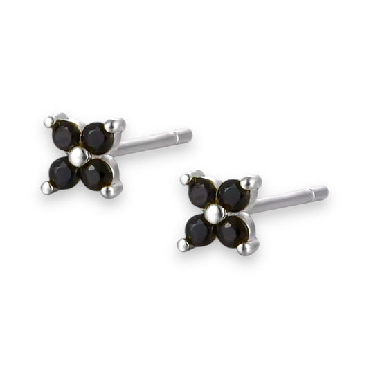 Black flower studs - WICKED