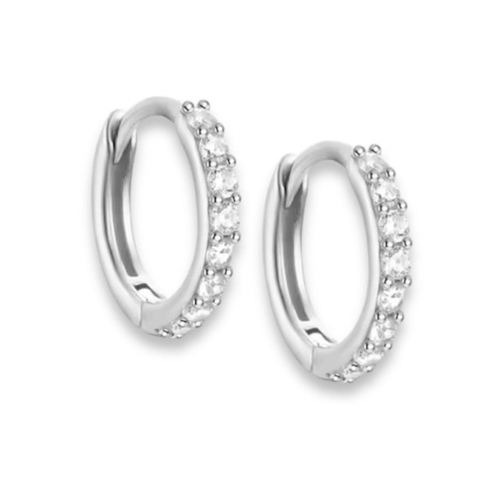 Simple crystal delicate huggie