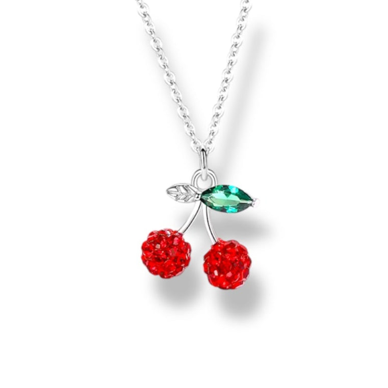 Red cherry crystal necklace