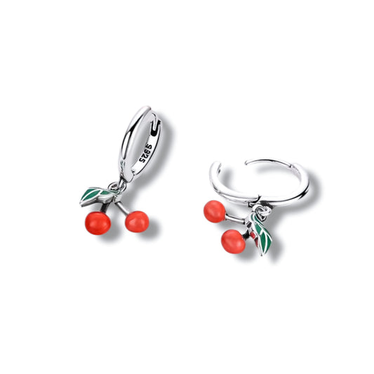 Red cherry huggie