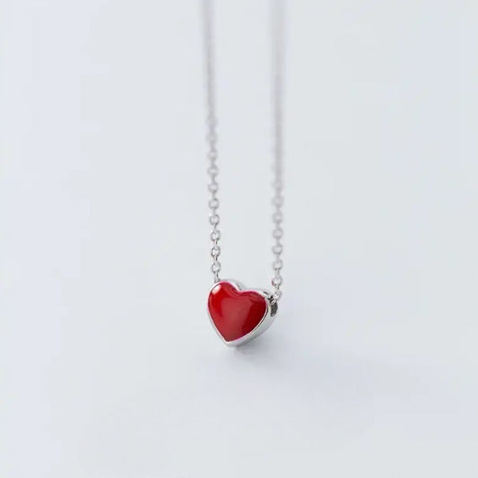 Coloured heart charm necklace