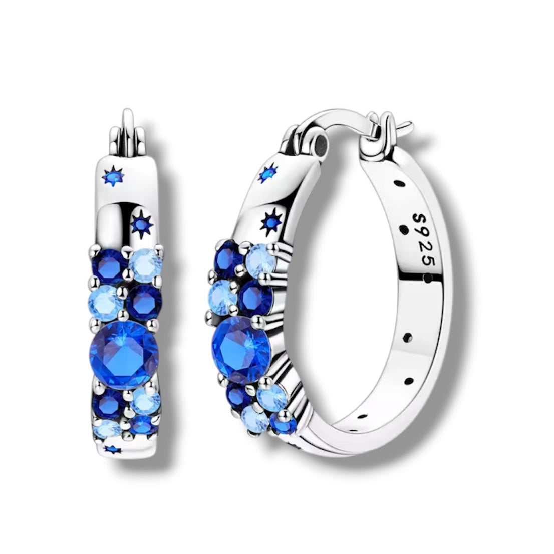 Blue jewels celestial huggies