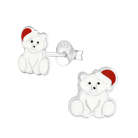 Christmas polar bear studs