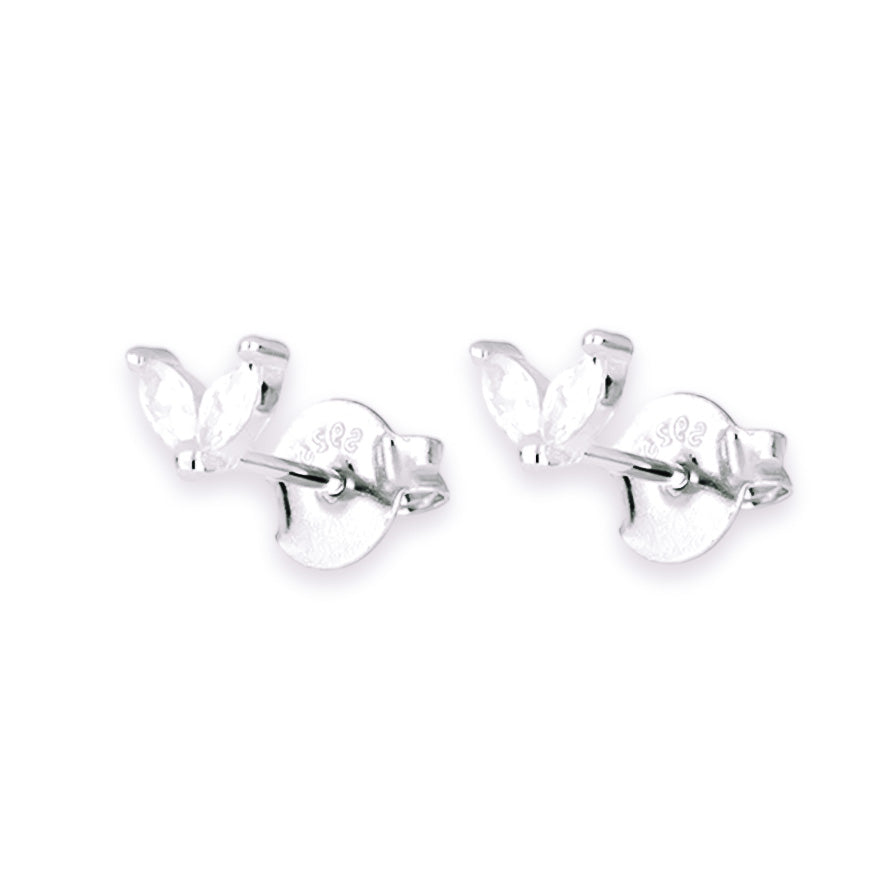 Leaf crystal stud