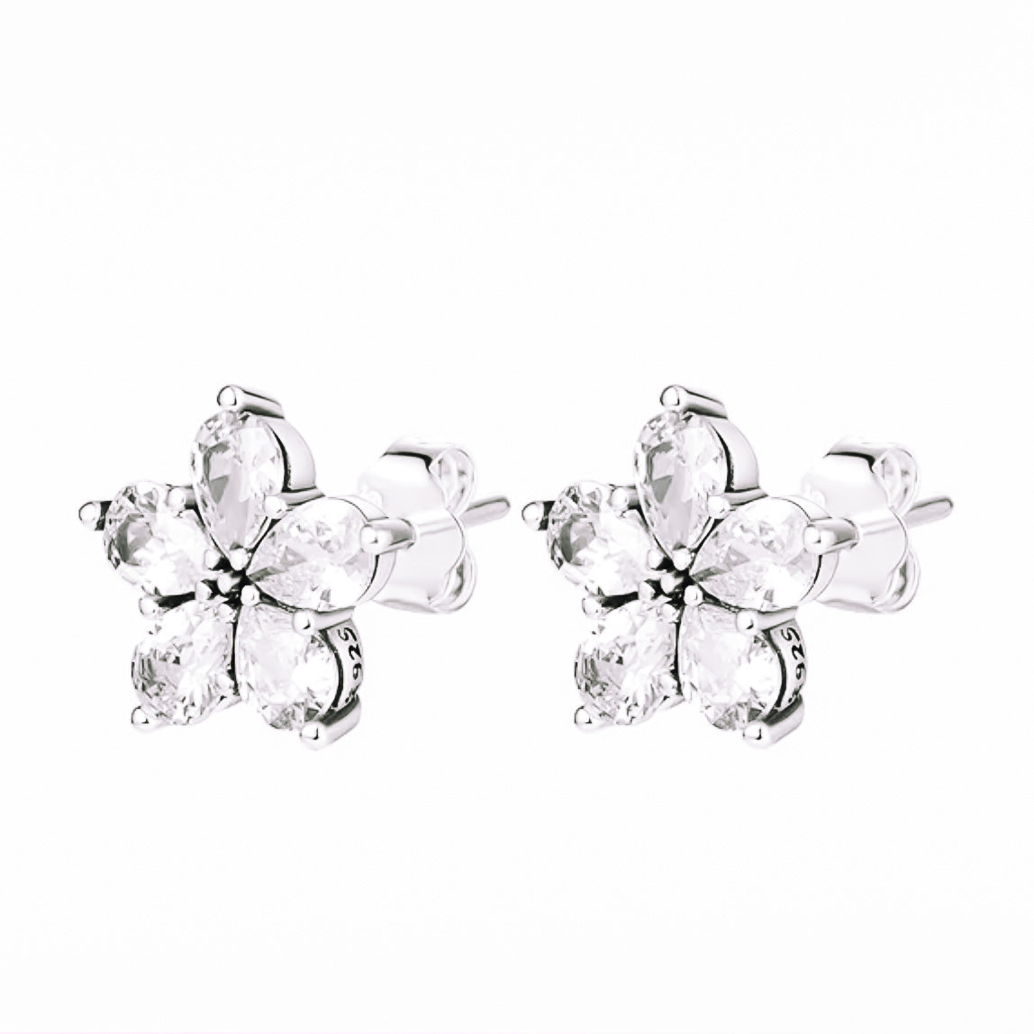 Flower crystal stud