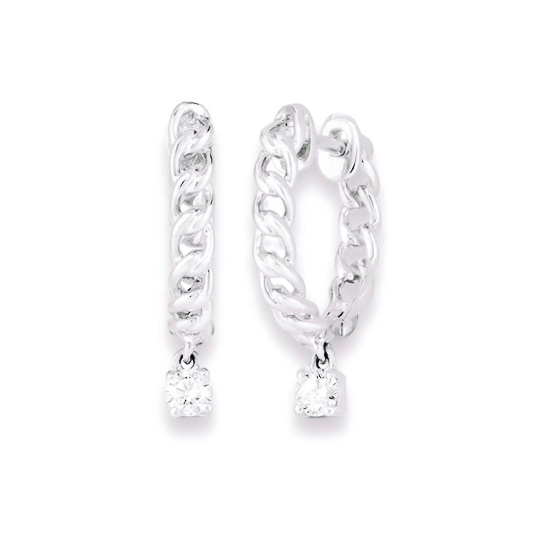 Chain crystal huggie